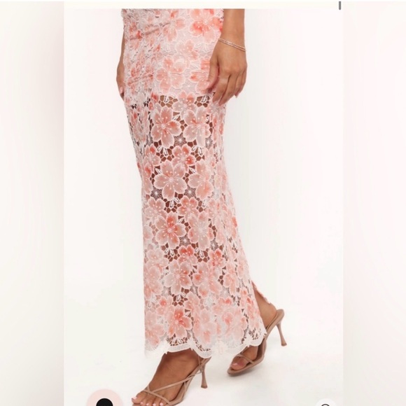 Petal & Pup Peach Floral Lace Maxi Dress - Picture 2 of 9